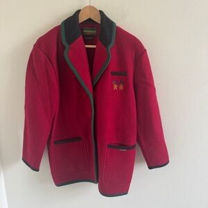 Vintage Geiger Wool Jacket Blazer Lion Emblem 36 Small